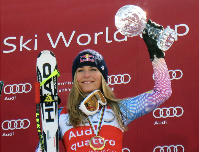 Vonn after winning the Audi FIS World Cup downhill title in 2010 | Photo courtesy of Flickr
